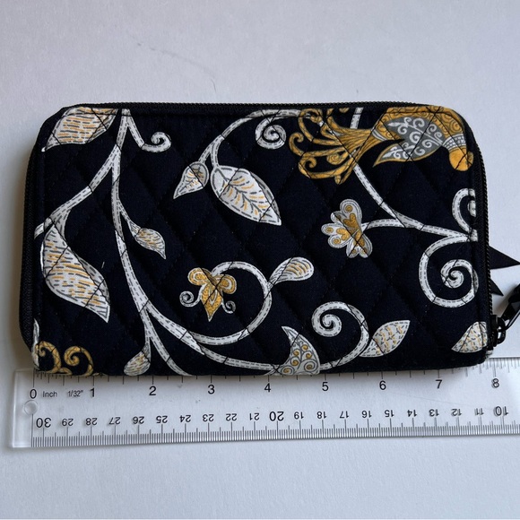 Vera Bradley -Wallet/Wristlet -Black with Design in White and Gold - Gently Used - Picture 11 of 12